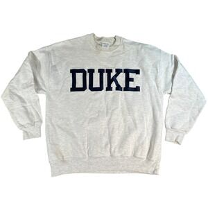 Vintage Duke Sweatshirt Mens XL Gray Crewneck Collegiate Pullover Distressed